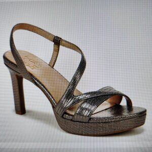 Naturalizer Abby Platform Sandal. Snake print Pewter. NIB. Size 8